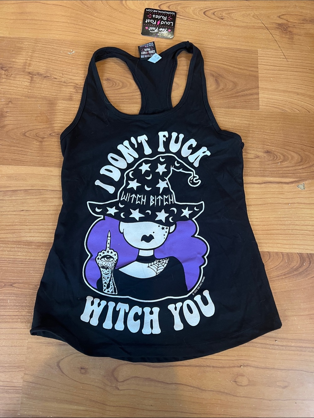 Too fast M Witch Tank Top - Black & Purple I don’t mess with you nwt